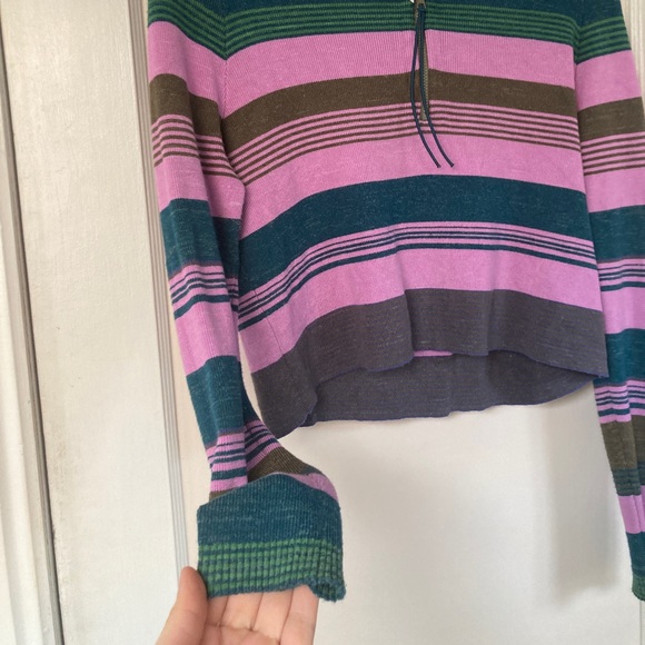Free people retro stripe crop sweater - Picture 4 of 5